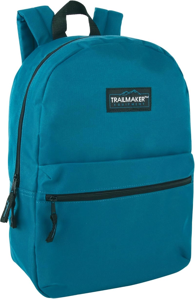 Trailmaker Classic 17 inch Backpacks with Adjustable Padded Straps | School Backpacks for Girls, Boys (Blue) - Image 1